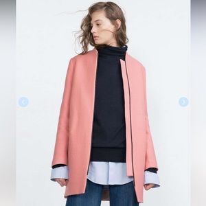 ZARA PINK WOOL COAT, SIZE XS, NWOT